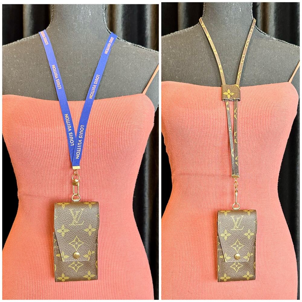 Louis Vuitton Card Case Key Fob holder lanyard w/ handmade lanyard CUSTOM - Picture 4 of 16
